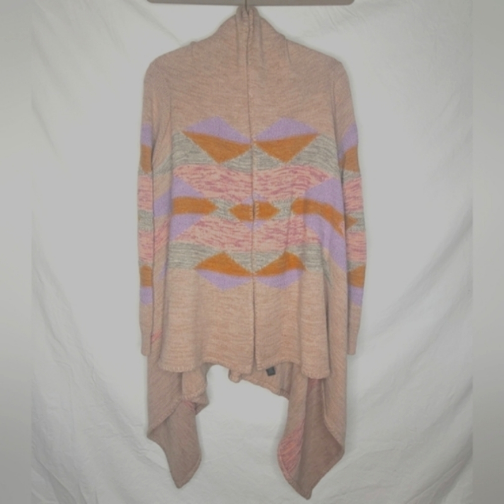 Lauren Ralph Lauren Open Cardigan L/XL Sweater Browns Purples Pinks Stunning 💕